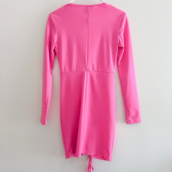 Oscar-St Long Sleeve Deep V Neck Dress - Picture 4 of 6